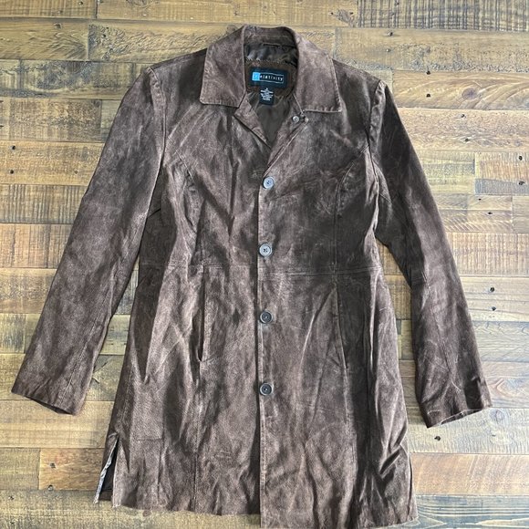 Women’s Relativity Deep brown suede long jacket size medium. - Picture 7 of 7